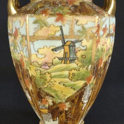 Hand Painted Nippon Moriage Vase