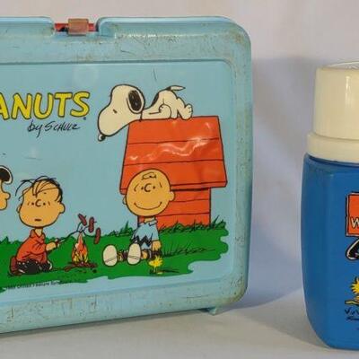 Vintage Peanuts Blue Lunch Box & Thermos