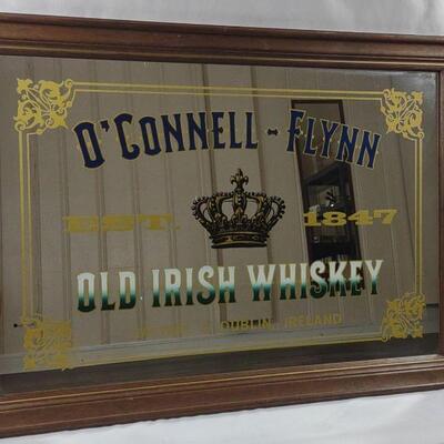 O'Connell Flynn Irish Whiskey Advertising Mirror