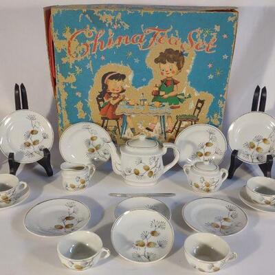 Vintage Childs Porcelain China Tea Set w/ Box