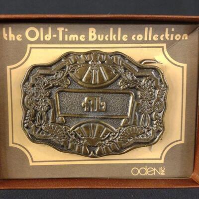 Vintage 'AL' Brass Belt Buckle by Oden Inc.