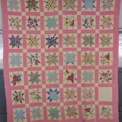 Antique Handmade Star Patchwork Quilt