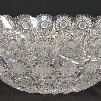 Queen Lace Bohemian Crystal Glass Oval Bowl