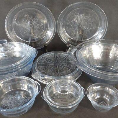 11 pc Fire King Philbe Blue Ovenware Bakeware