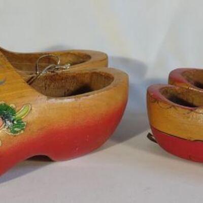 2 Pairs of Dutch Holland Wooden Clog Shoes