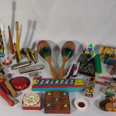 Vintage Tin Litho Noise Makers & Games