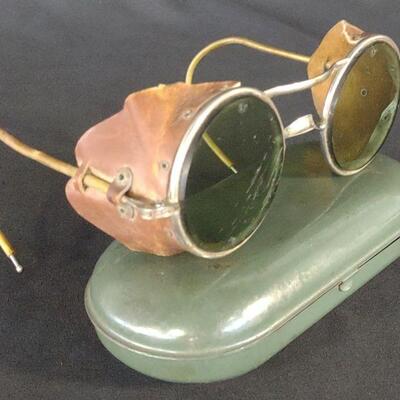 Vintage AO Co Green Tinted Safety Eye Glasses