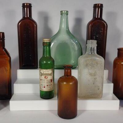 10 Vintage & Antique Glass Bottles