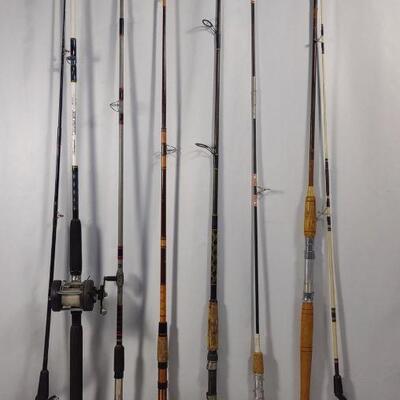 8 Fishing Rods w/ 2 Reels