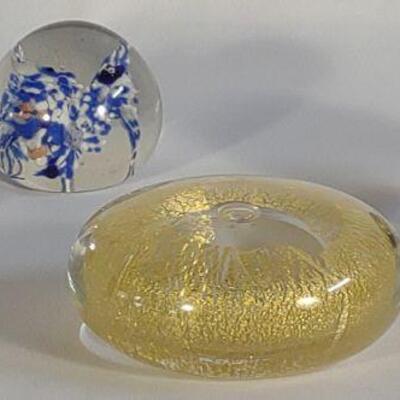 4 Glass Art Paperweights