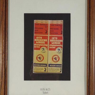 1979 ALCS Game 2 Baseball Ticket Stubs