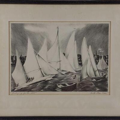 Ruth Starr Rose Signed Lithograph in Frame