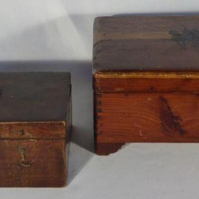 2 Vintage Wooden Boxes (Finger Joints)