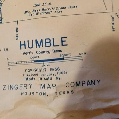 Vintage map of Humble, TX