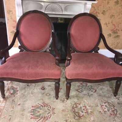 Pair of Cameo back Seats Recently reupholstered 