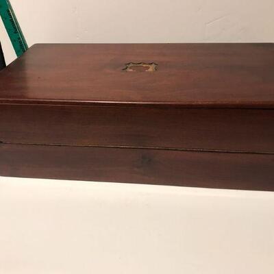 Antique mahogany travelling lap desk
