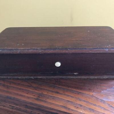 Mahogany ~ handmade box with mother of pearl button 