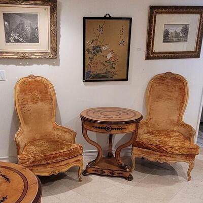 Antique side Chairs made with horse hair