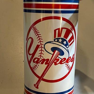 Yankees advertising trash can/umbrella stand