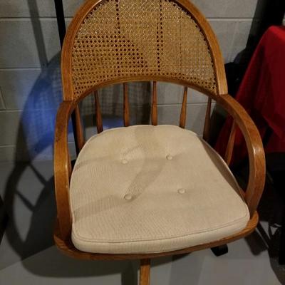 Caned back desk chair