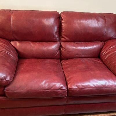 Red Leather Loveseat                     https://ctbids.com/estate-sale/17308/item/1716453