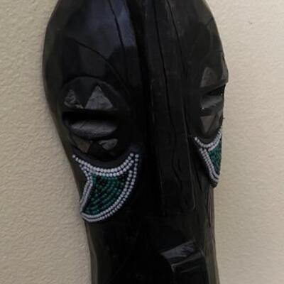 African Mask with beads and Shells.  