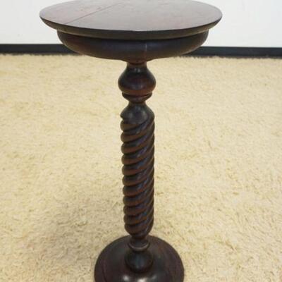 1010	MAHOGANY PEDESTAL W/ROPE TURNED COLUMN, APPROXIMATELY 15 IN X 32 IN HIGH
