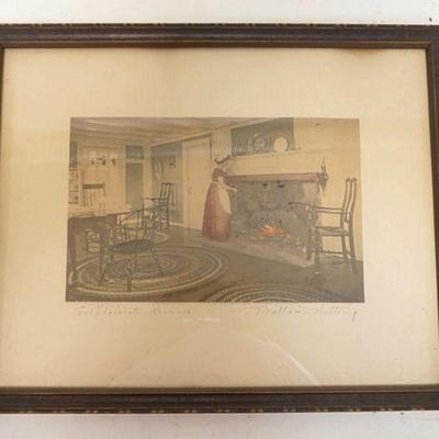 1320	SIGNED WALLACE NUTTING PRINT *THE ELABORATE DINNER*, 15 1/4 N X 12 1/4 IN INCLUDING FRAME
