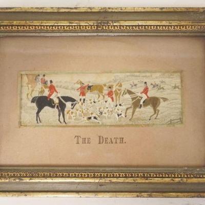 1163	ANTIQUE STEVENGRAPH WOVEN SILK, THE FINAL SPORT, APPROXIMATELY  6 IN X 9  IN
