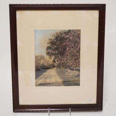 1328	SIGNED WALLACE NUTTING PRINT * LONG LANE MAY*, SOME FOXXING/STAINING TO MATT, 15 3/4 IN X 19 IN INCLUDING FRAME
