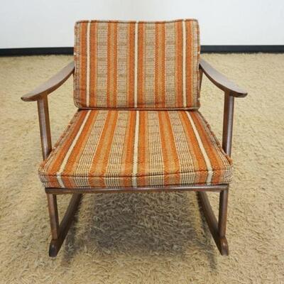 1043	MIDCENTURY MODERN ROCKING CHAIR W/CONCAVE CURVED ARMS
