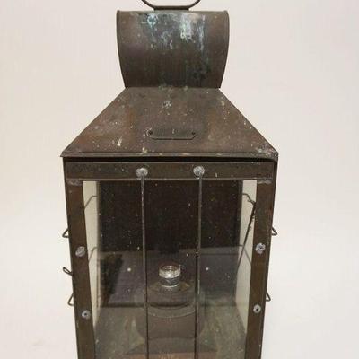 1079	BRASS NORTHERN STANDARD NAUTICAL LAMP, LAMP HAS BEEN ELECTRIFIED & ONE HINGE ON DOOR IS LOOSE, APPROXIMATELY 8 1/2 IN X 10 1/2 IN X...