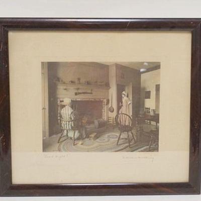 1322	SIGNED WALLACE NUTTING PRINT * GOODNIGHT!*, 16 3/4 IN X 14 3/4 IN INCLUDING FRAME
