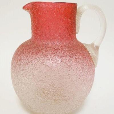 1241	OVERSHOT GLASS PITCHER, APPROXIMATELY 8 1/2 IN HIGH
