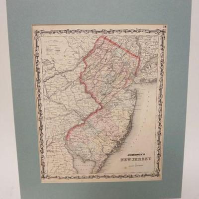 1071	MAP OF NEW JERSEY BY JOHNSON & BROWNING CIRCA 1860, APPROXIMATELY 17 1/2 IN X 21 IN
