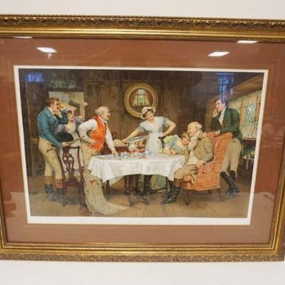 1068	VICTORIAN FRAMED LITHOGRAPH *THE RECONCILIATION*, JOHN A LOMAX, APPROXIMATELY 35 IN X 28 IN
