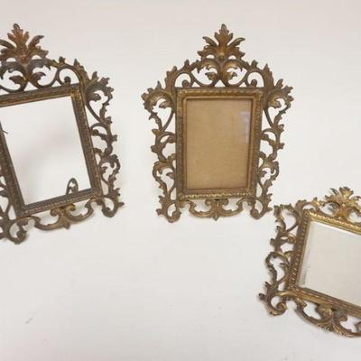 1209	LOT OF 3 ORNATE VICTORIAN METAL FRAMES, APPROXIMATELY 9 IN X 12 IN

