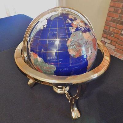 Large Lapis world globe