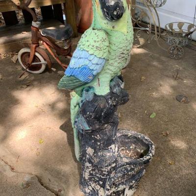 Parrot concrete planter