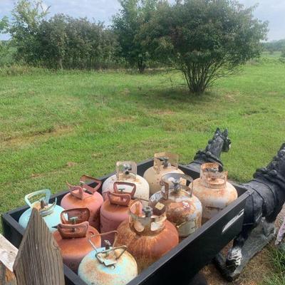 several propane tanks