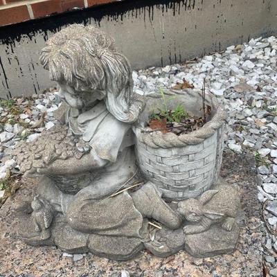 Statue girl planter