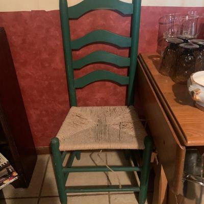 set of 4 woven bottom chairs