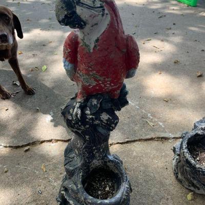 parrot concrete planter