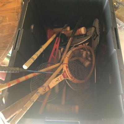 old tennis /bad mitten rackets