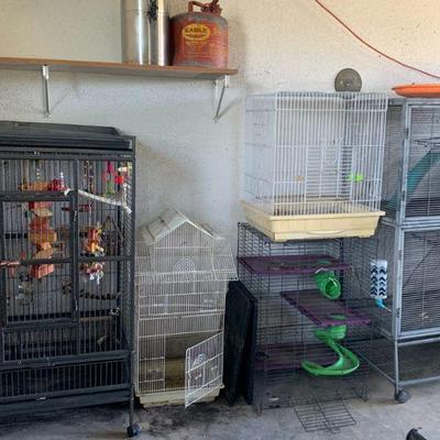 several bird cages