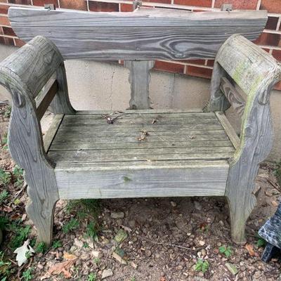 Small wooden bench