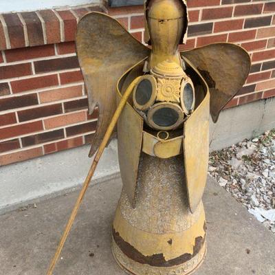 Metal Angel with votive holder
