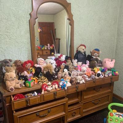 tons of stuffed animals