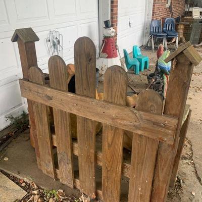 Back of wooden bench
