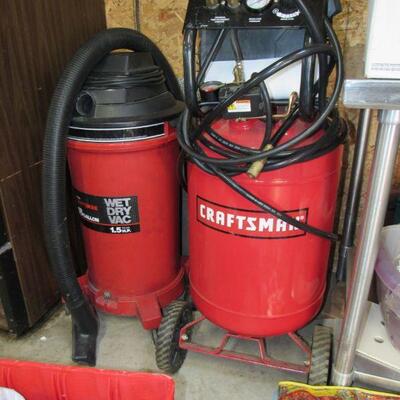 Craftsman air compressor & Shp Vac 